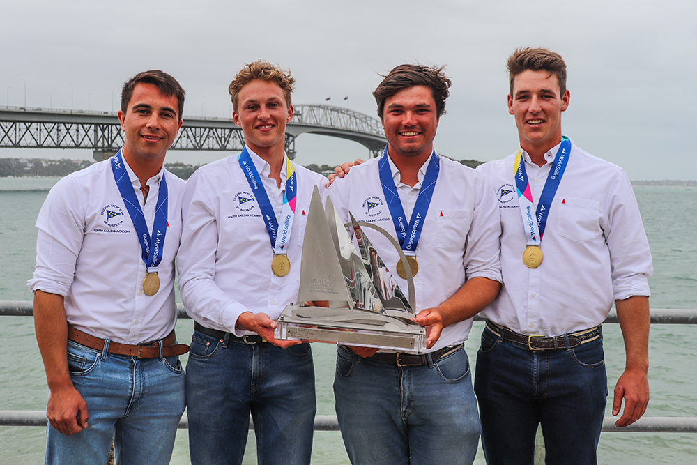 HARKEN 2020 Youth Match Racing Winners with trophy and medals - Image (c) Andrew Delves