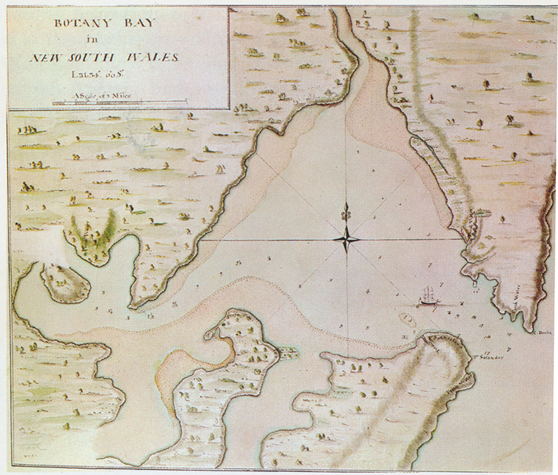 Captain Cook’s chart of Botany Bay drawn in collaboration with Midshipman Isaac Smith