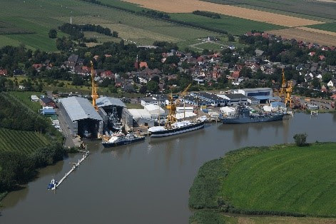 The Peters Werft facility on the Elbe