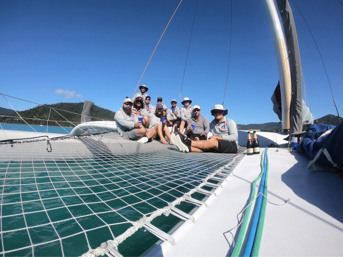 Airlie Beach Race Week ORMA 60 crew - French champagne to celebrate the win - pic courtesy ORMA 60