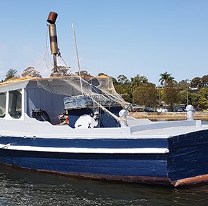 Frank’s boat was built in Berrys Bay in 1954 from Kauri Pine
