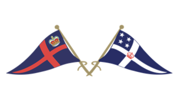 Royal Prince Alfred Yacht Club and Royal New Zealand Yacht Squadron burgees