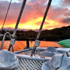 Chef Lisa Mead sunset in the British Virgin Islands
