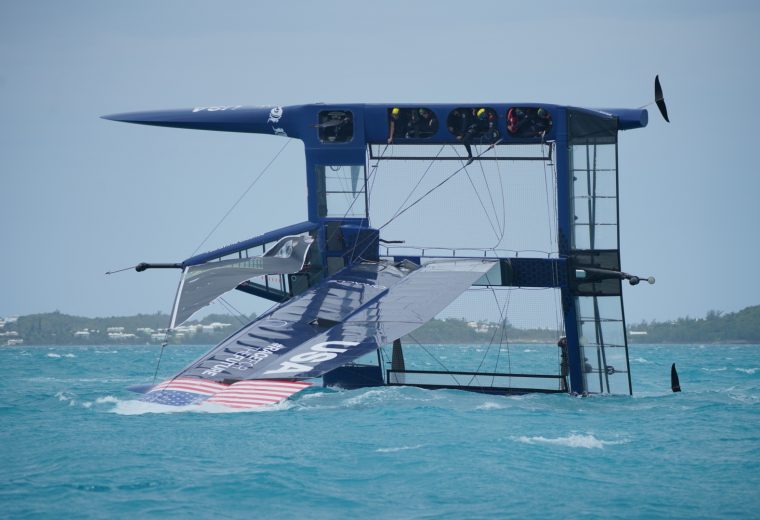 Aussie SailGP Team Capsize while training on USA Boat