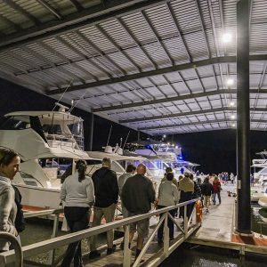 Stepping aboard newly completed motor yachts at the Riviera marina was among the highlights for the students and their parents.