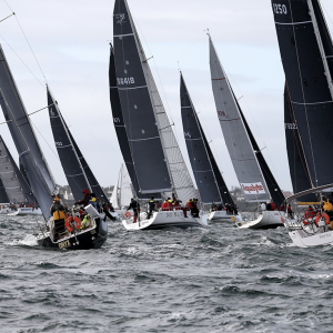 47 yachts from around the bay at the start. Photo Dave Hewison