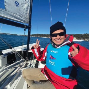 Double thumbs up for Stefan's first sailing experience